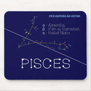 Zodiac Constellation Pisces Mouse Pad