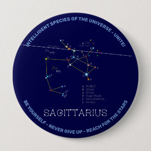 Zodiac Constellation Sagittarius 10 Cm Round Badge