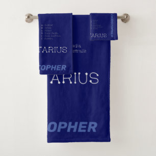 Zodiac Constellation Sagittarius Bath Towel Set