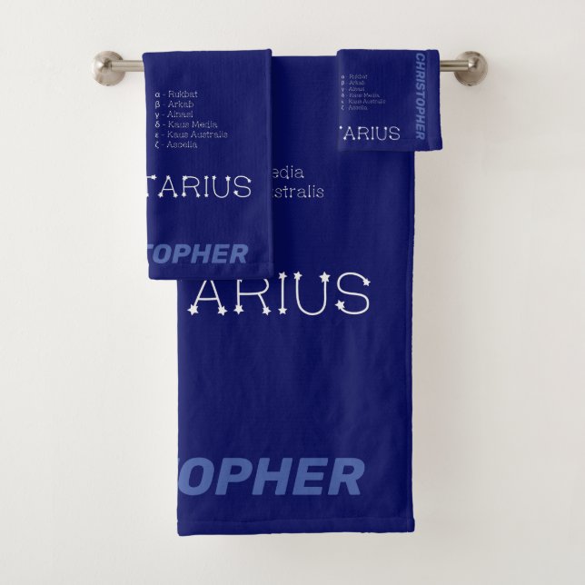 Zodiac Constellation Sagittarius Bath Towel Set (Insitu)