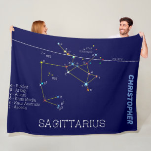 Zodiac Constellation Sagittarius Fleece Blanket