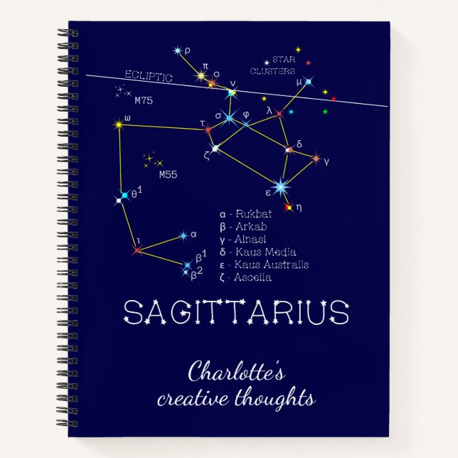 Zodiac Constellation Sagittarius Notebook (Front)