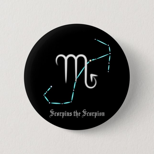 Zodiac Constellation Scorpio Button (Front)