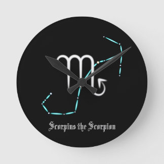 Zodiac Constellation Scorpio Round Clock