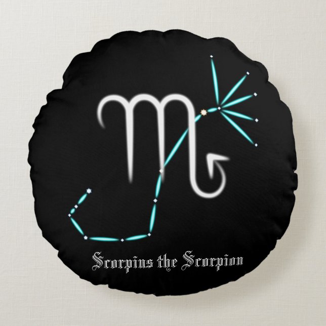 Zodiac Constellation Scorpio Round Pillow (Front)