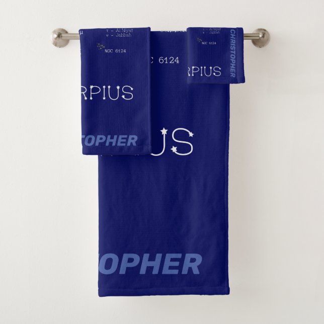 Zodiac Constellation Scorpius Bath Towel Set (Insitu)