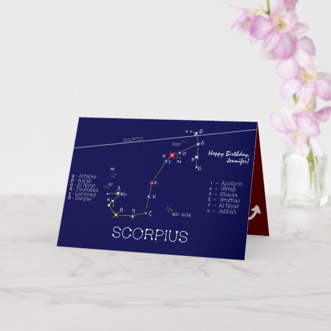 Zodiac Constellation Scorpius Card (Orchid)