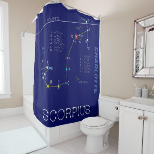 Zodiac Constellation Scorpius Shower Curtain