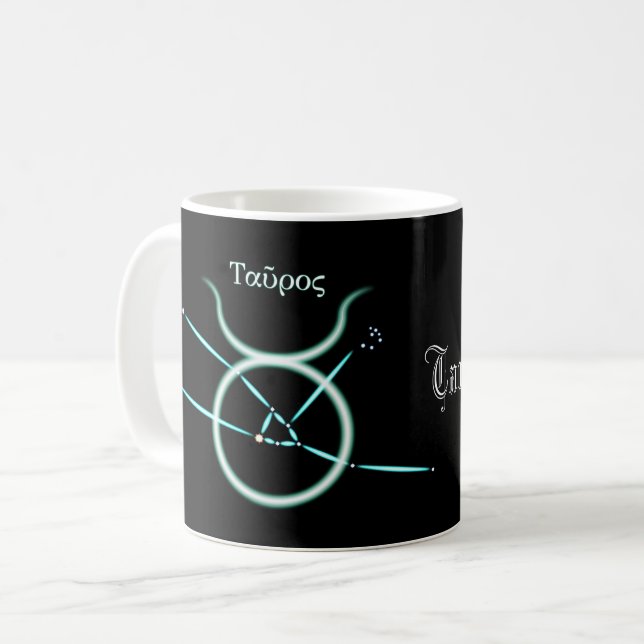 Zodiac Constellation Taurus Coffee Mug (Front Left)