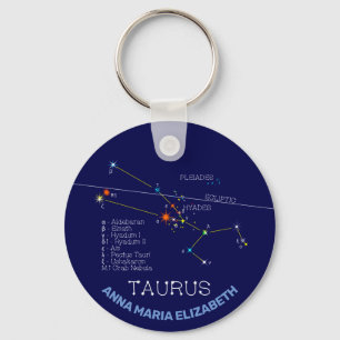Zodiac Constellation Taurus Key Ring