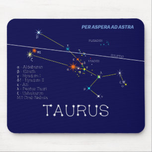 Zodiac Constellation Taurus Mouse Pad