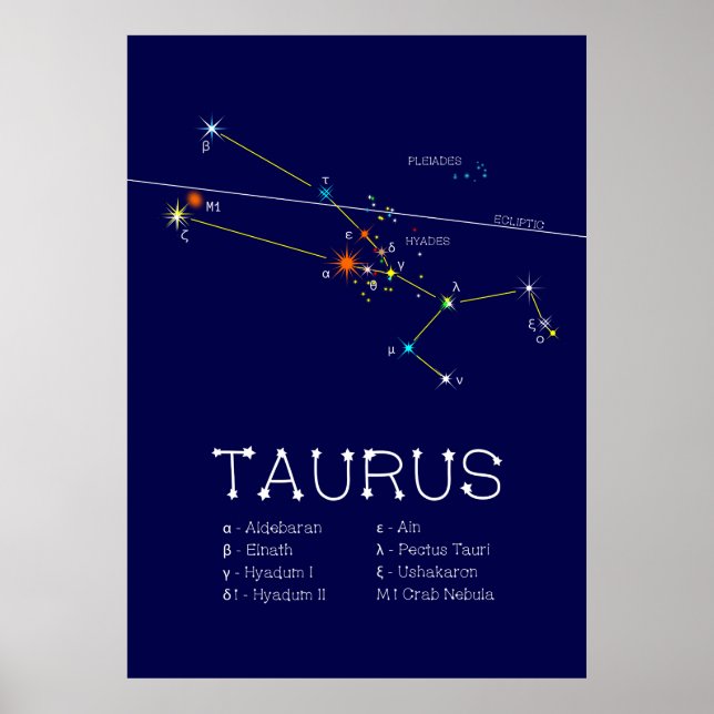 Zodiac Constellation Taurus Poster (Front)