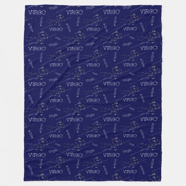 Zodiac Constellation Virgo Fleece Blanket (Front)