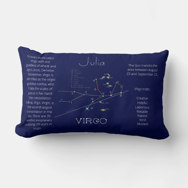Zodiac Constellation Virgo Funny Unique Lumbar Cushion (Front)