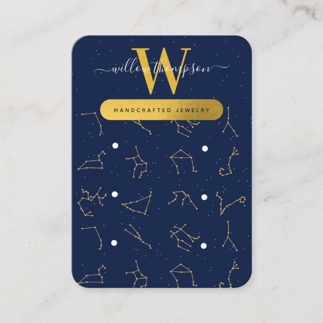 Zodiac Constellations Jewellery Display Card (Front)