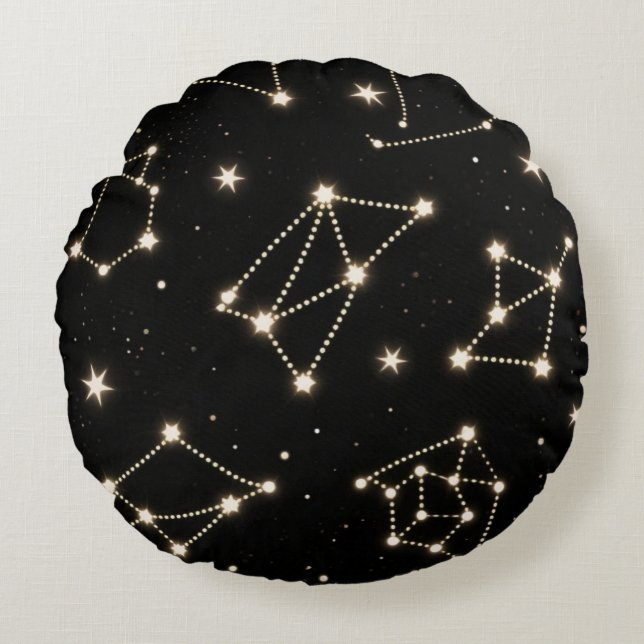 Zodiac Constellations Pattern throw pillow (Front)