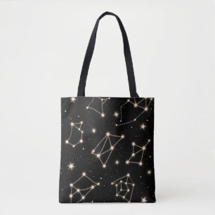 Zodiac Constellations Pattern tote bag