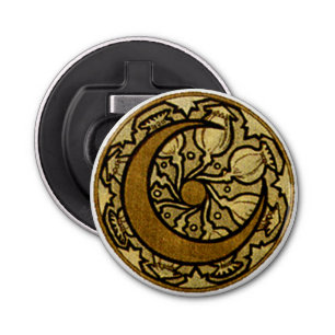 Zodiac Crescent Moon Mucha Bottle Opener