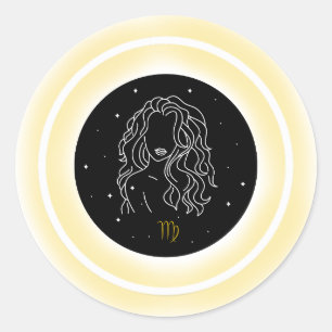Zodiac Earth Element Virgo Classic Round Sticker