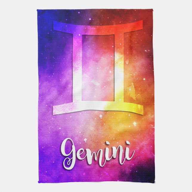 Zodiac : Gemini Candy Space Tea Towel (Vertical)