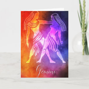 Zodiac : Gemini Colourful Candy Colours Card