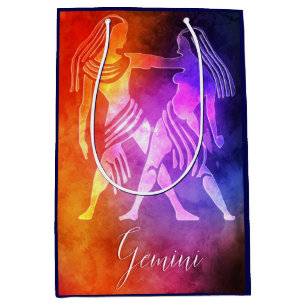 Zodiac : Gemini Colourful Candy Colours Medium Gift Bag