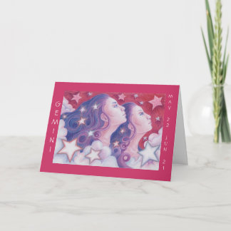 Zodiac Gemini 'Happy Birthday' greetings card