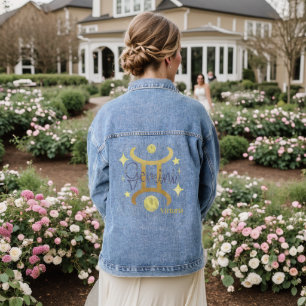 Zodiac Gemini Watercolor Personalised Jean Denim Denim Jacket
