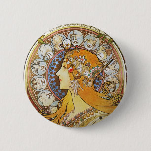 Zodiac Goddess 6 Cm Round Badge