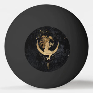 Zodiac Goddess   Cosmic Gold Cancer Astrology Ping Pong Ball