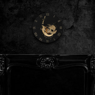 Zodiac Goddess Cosmic Gold Capricorn Astrology Round Clock