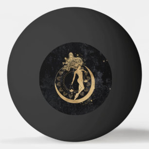 Zodiac Goddess   Cosmic Gold Libra Astrology Ping Pong Ball