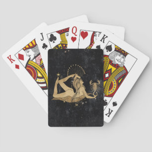 Zodiac Goddess   Cosmic Gold Scorpio Astrology Playing Cards