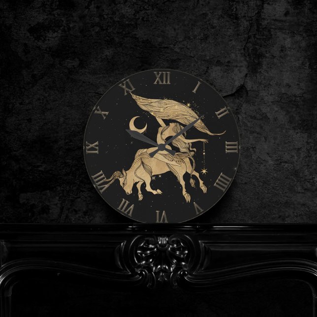 Zodiac Goddess | Cosmic Gold Taurus Astrology Round Clock (Creator Uploaded)
