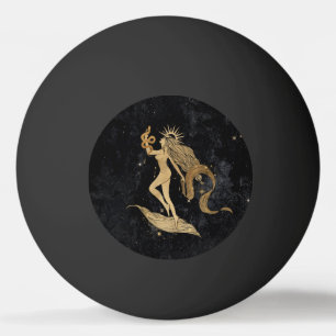 Zodiac Goddess   Cosmic Gold Virgo Astrology Ping Pong Ball