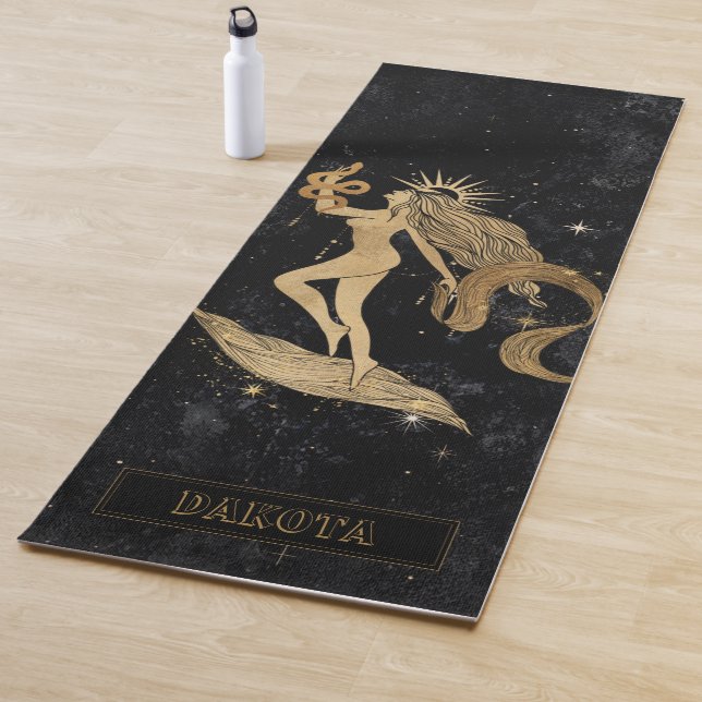 Zodiac Goddess | Cosmic Gold Virgo Astrology Yoga Mat (In Situ)