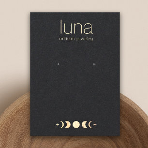Zodiac Gold Moon Boho Earring Jewellery Display Business Card
