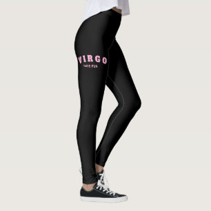 Zodiac Leggings - Playful Letter Print Yoga Pants