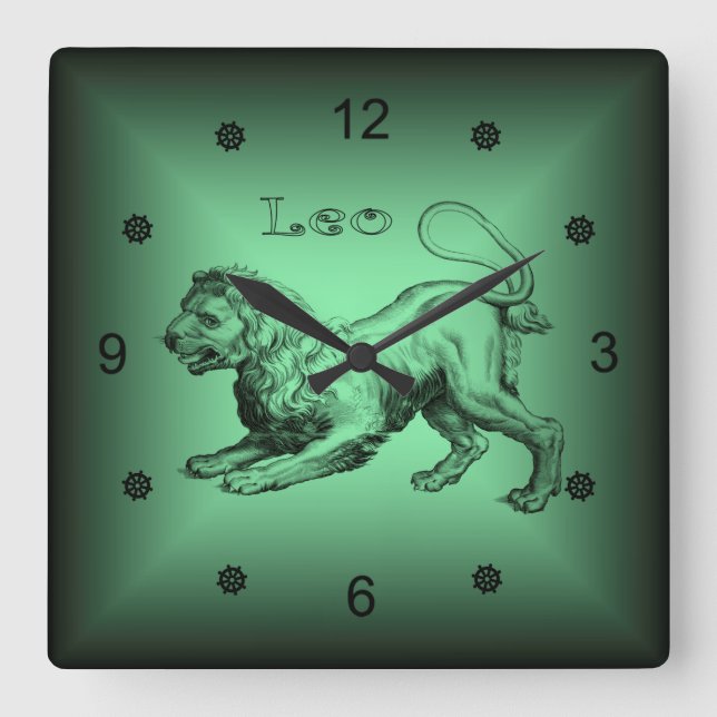 Zodiac ~ Leo ~ Astrological Signs ~ Horoscope ~ Square Wall Clock (Front)