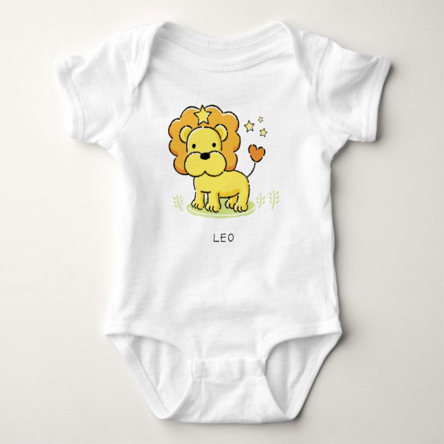 Zodiac Leo Baby Bodysuit (Front)