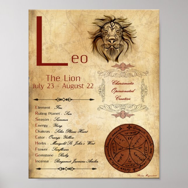 ZODIAC LEO  Birth Sign POSTER (Front)
