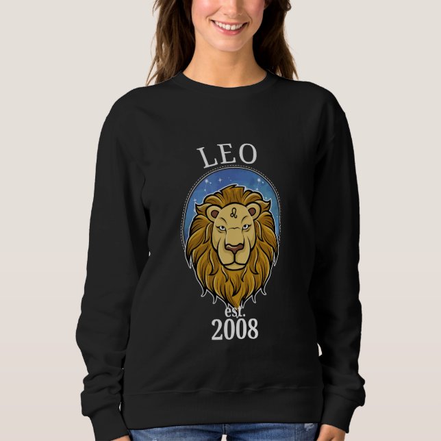 Zodiac Leo Born in 2008 Sweatshirt (Front)