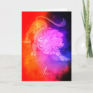 Zodiac : Leo Colourful Candy Colours Card