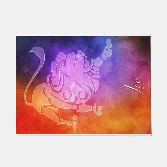 Zodiac : Leo Colourful Candy Colours Doormat (Front)