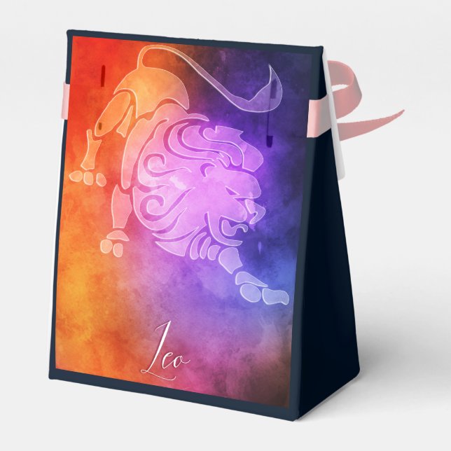 Zodiac : Leo Colourful Candy Colours Favour Box (Back Side)