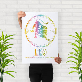 Zodiac Leo Compatibility Design Poster