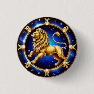 Zodiac Leo Emblem 3 Cm Round Badge