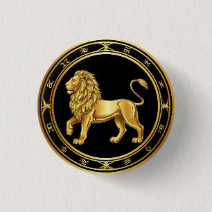 Zodiac Leo Emblem 3 Cm Round Badge