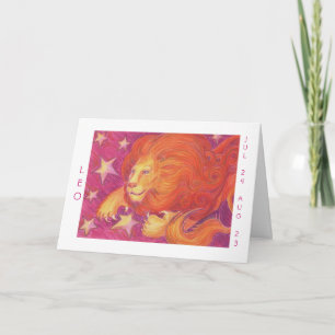 Zodiac Leo 'Happy Birthday' white border Card