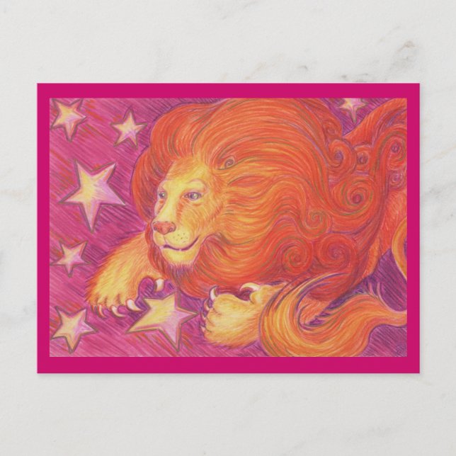 Zodiac Leo postcard (Front)